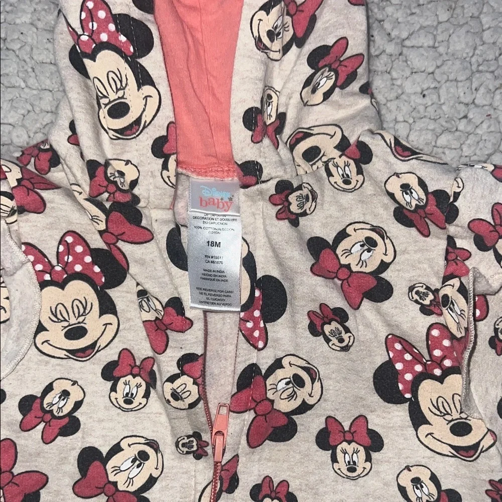 Disney Minnie Mouse Pink and White Kids Footie